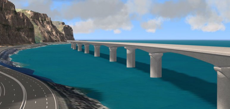 Launch of the Nouvelle Route du Littoral coastal highway on Reunion Island, including France's longest offshore viaduct