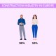illustration répartition hommes femme secteur de la construction en Europe