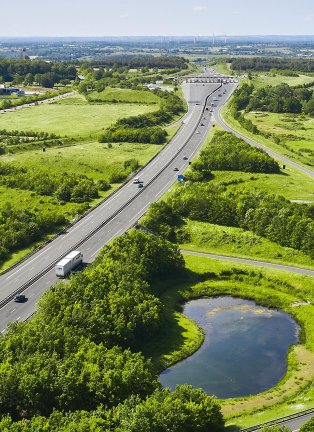 Vue aérienne de la A87