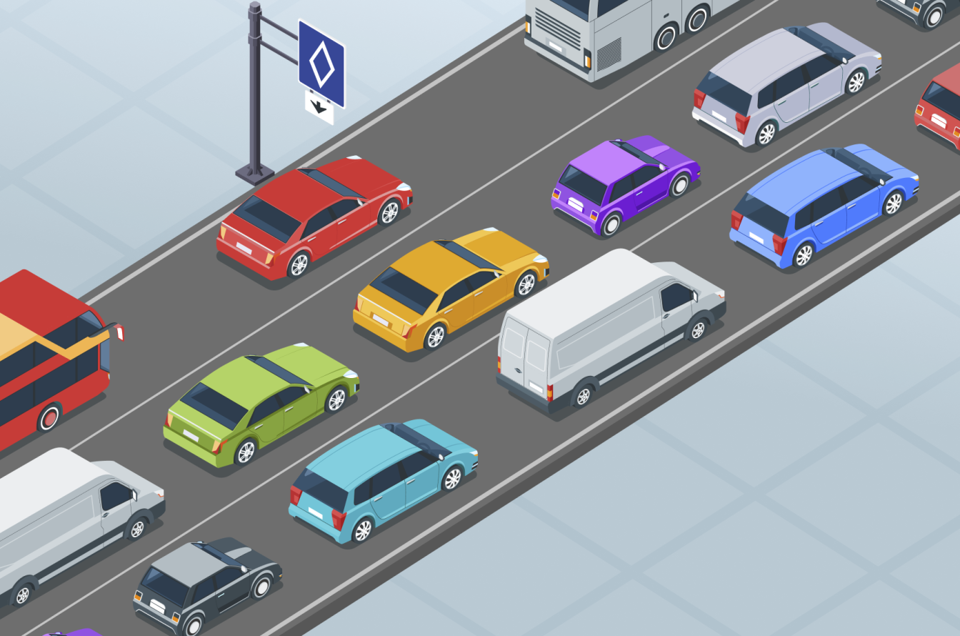 Schéma d'embouteillages sur une autoroute