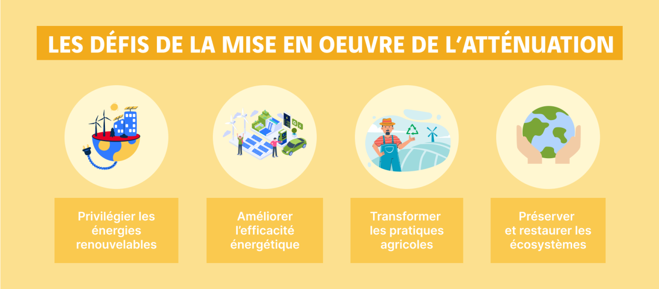 illustration défis de la mise en oeuvre de l'atténuation