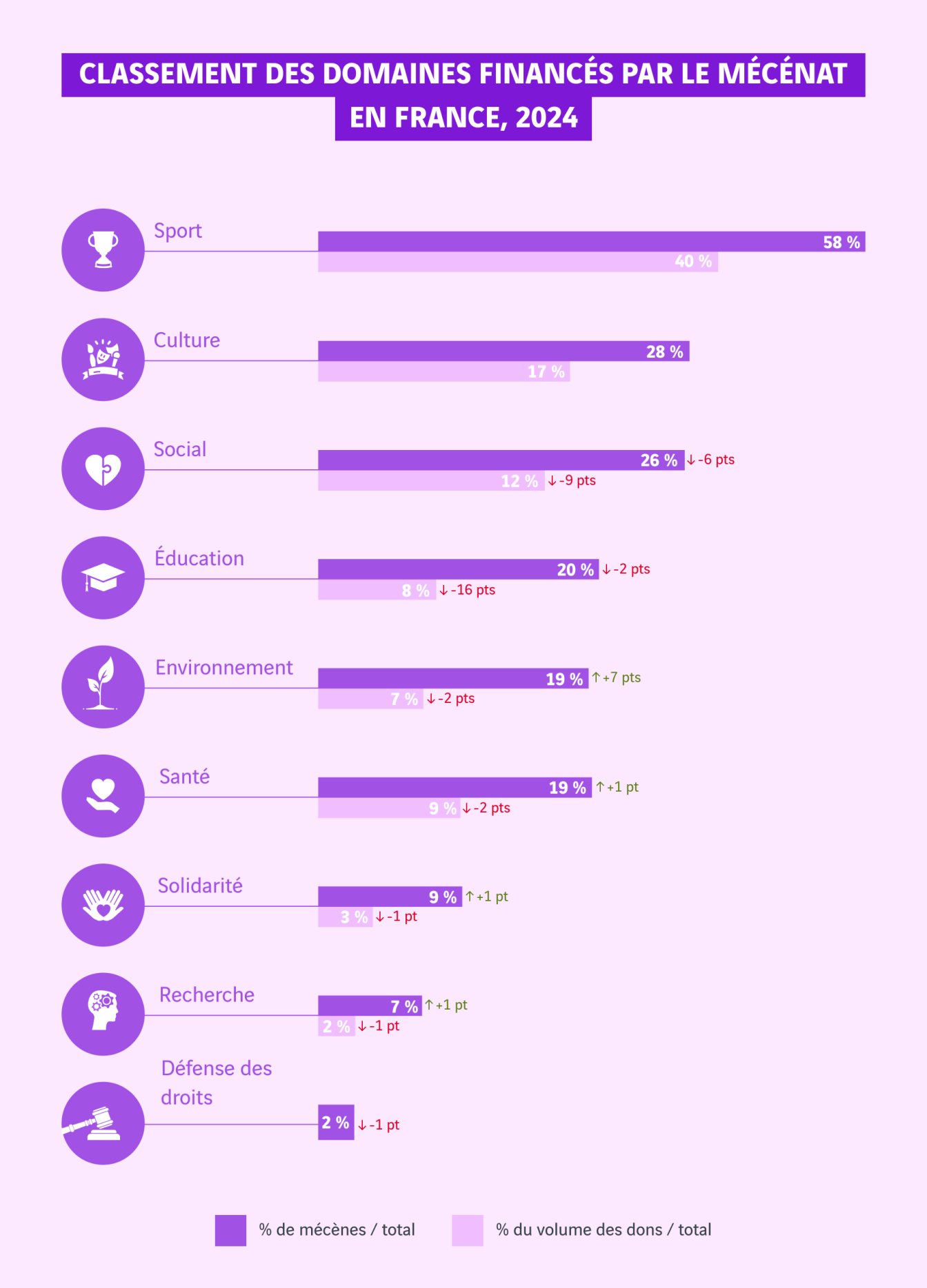graphique classement domaines mécénat