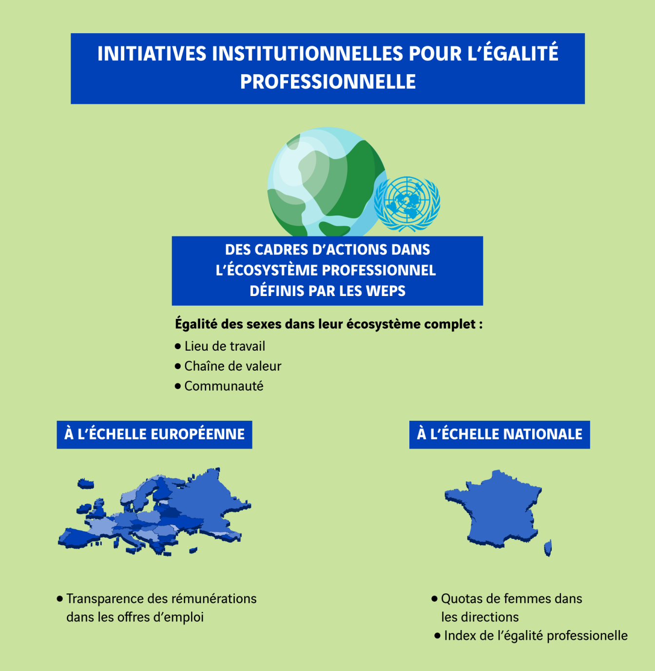 schéma initiatives institutionnelles pour l'égalité professionnelle