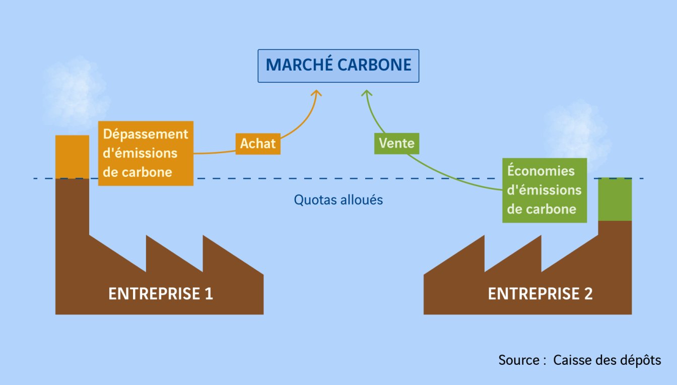 schéma marché du carbone