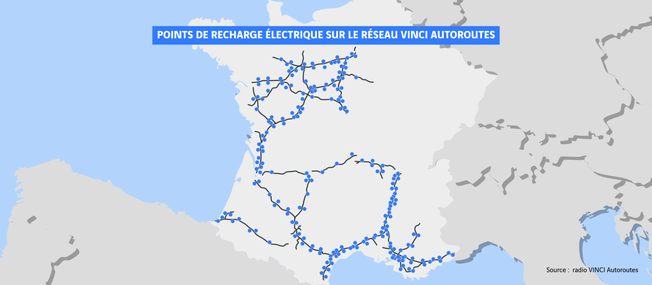schéma des ponts de recharge chez VINCI Autoroutes