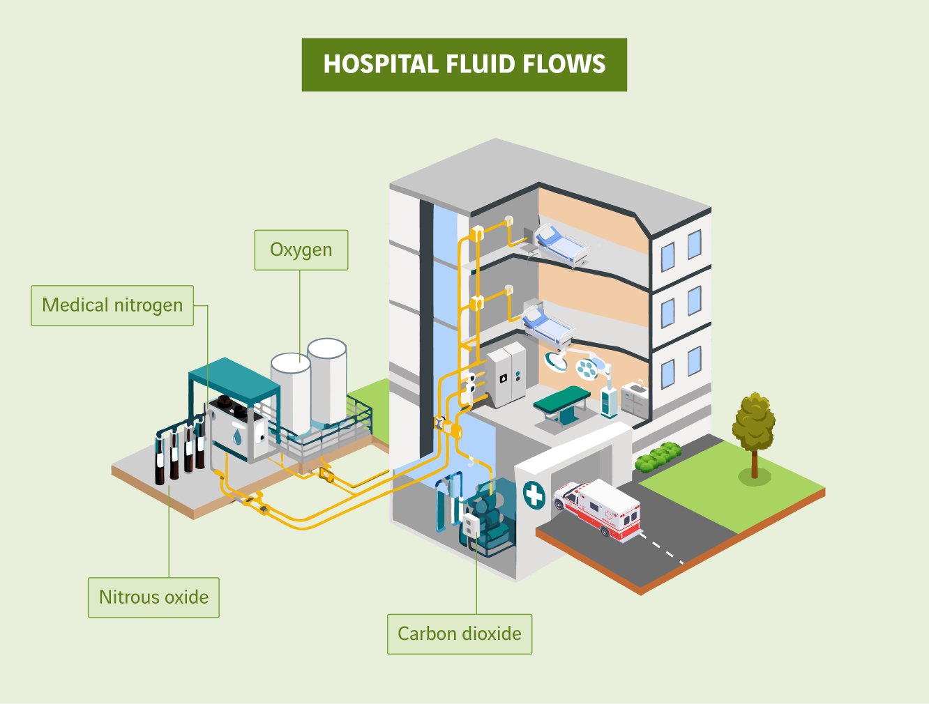 schéma circulation des fluides dans les hôpitaux
