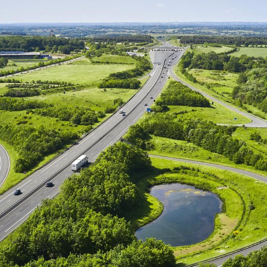 Vue aérienne de la A87