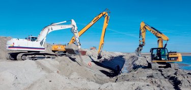 Digue maritime en site protégé