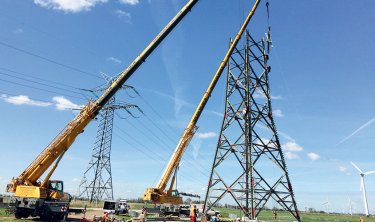 Construction d'une ligne aérienne en Allemagne