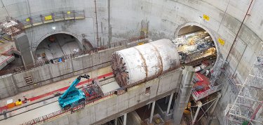 Le tunnelier de la ligne 14 Sud rencontre celui de la ligne 15 Sud sur un chantier du Grand Paris Express