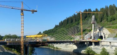 Construction du pont Nydalsbrua en Norvège