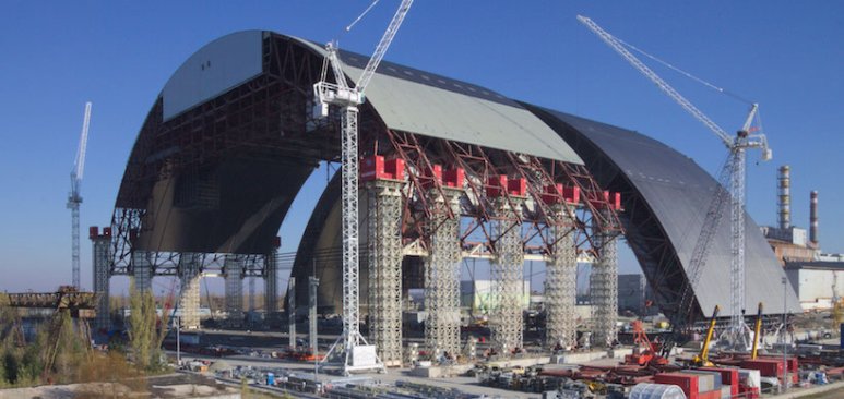 Chernobyl sarcophagus confinement structure jacking operation successfully completed in Ukraine