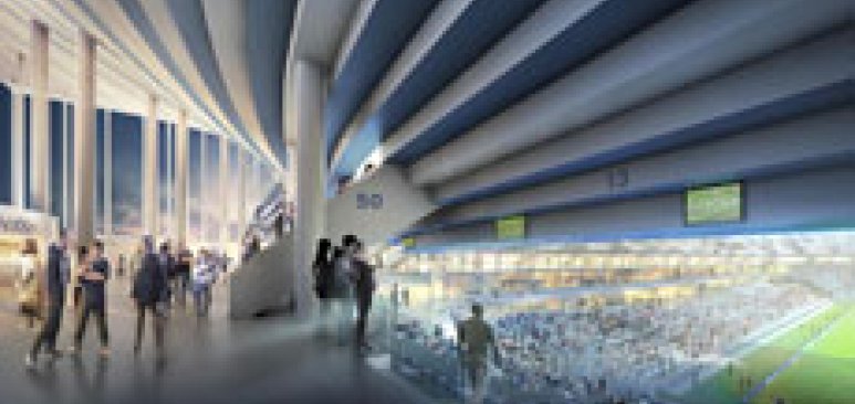 Signature du contrat de partenariat pour le nouveau stade de Bordeaux entre la Ville, le groupement VINCI Concessions-FAYAT, et le FC Girondins de Bordeaux