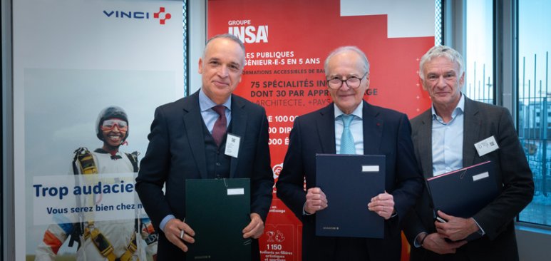 VINCI renouvelle pour 3 ans son partenariat avec la Fondation INSA et s’engage aux côtés du groupe INSA en faveur de l’égalité des chances et de l’ouverture sociale