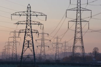 Vue d'une ligne à haute tension