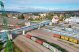 Vue aérienne du noeud ferroviaire de la gare de Česká Třebová