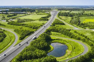 Vue aérienne de la A87