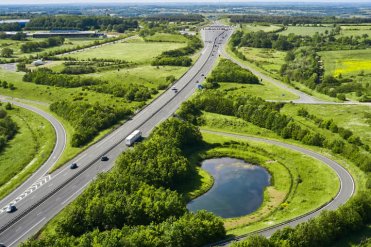 Vue aérienne de l'A87 - France