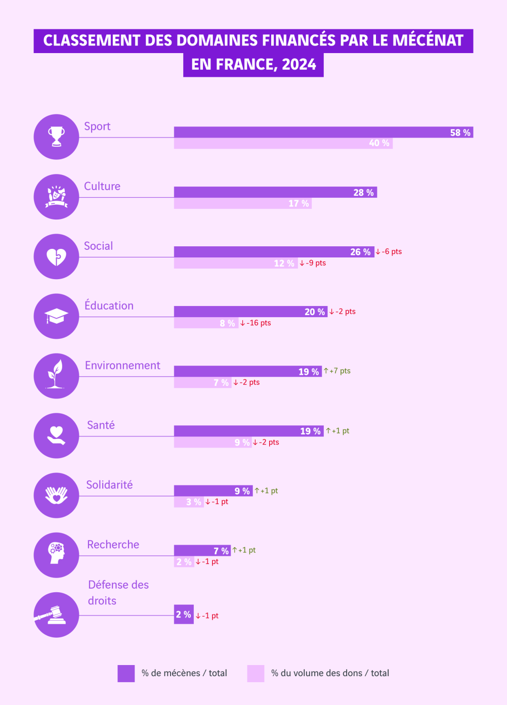 graphique classement domaines mécénat