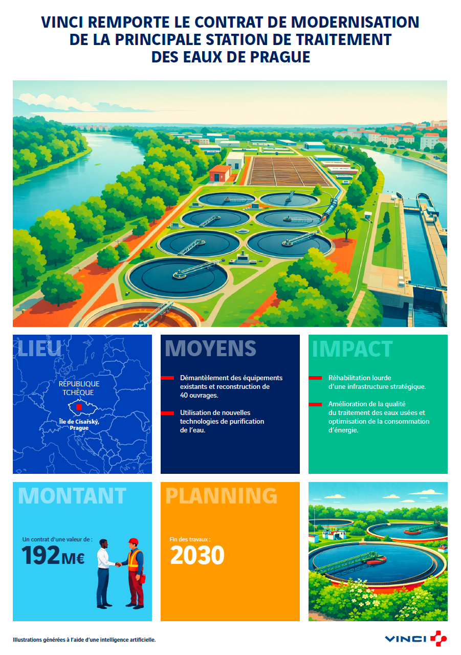 VINCI remporte le contrat de modernisation de la principale station de traitement des eaux de Prague