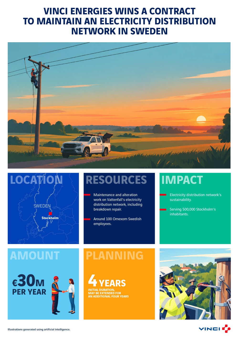 VINCI Energies wins a new multi-year contract to maintain an electricity distribution network in Sweden 