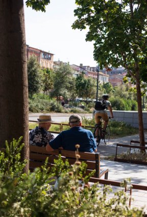 îlots de fraicheur urbain au parc Jean Jaurès - Toulouse, France