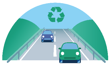 Die zu 100% recycelte Straße